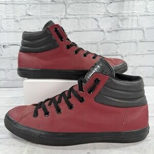 Converse CTAS Hi Top Leather Sneakers Shoes Men's 11.5 Chili Black 151920C